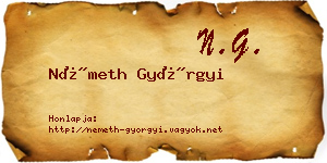 Németh Györgyi névjegykártya